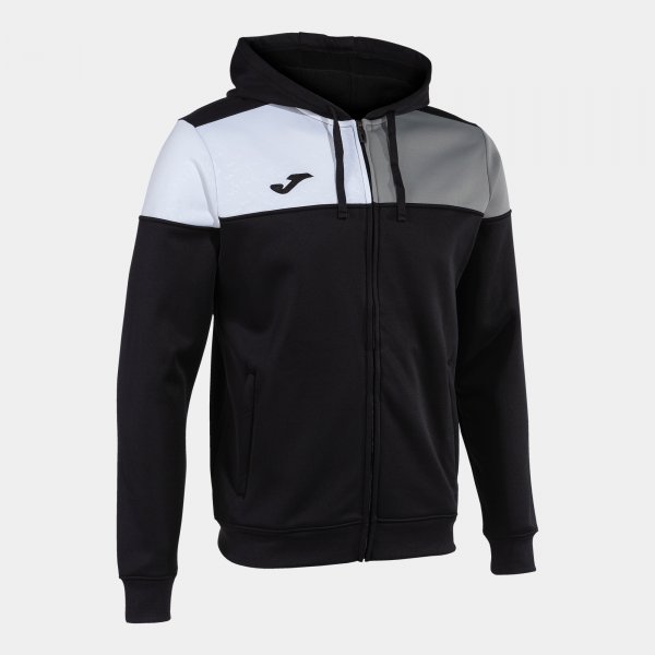 CREW V ZIP-UP HOODIE BLACK GREY