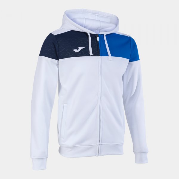 CREW V ZIP-UP HOODIE WHITE ROYAL