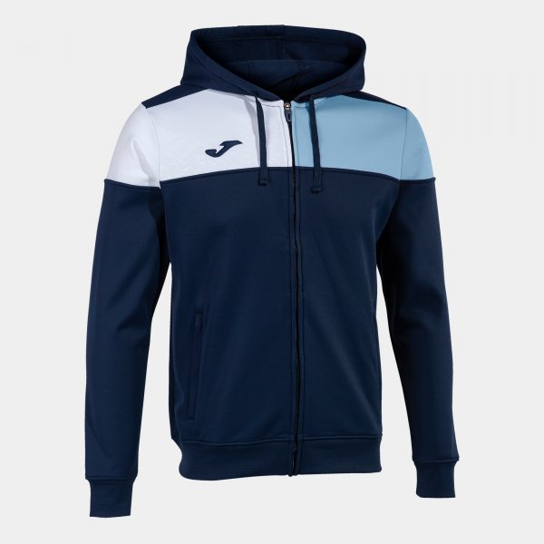 CREW V ZIP-UP HOODIE NAVY SKY BLUE