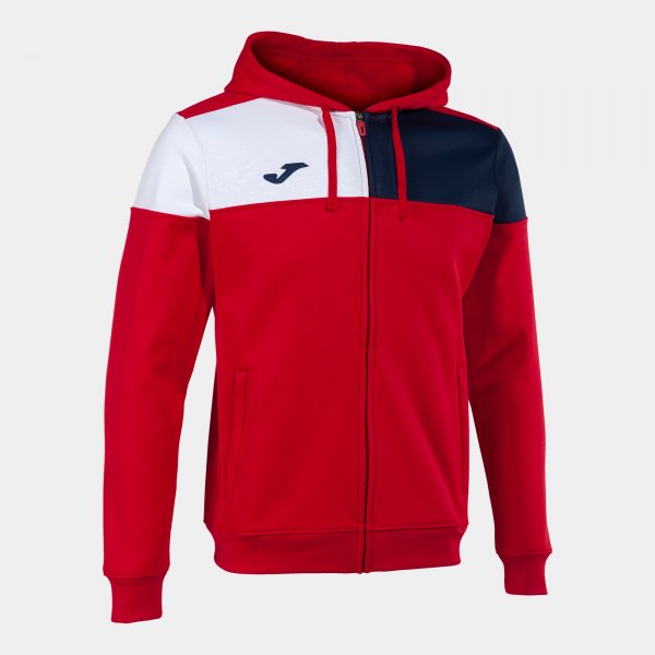 CREW V ZIP-UP HOODIE RED NAVY