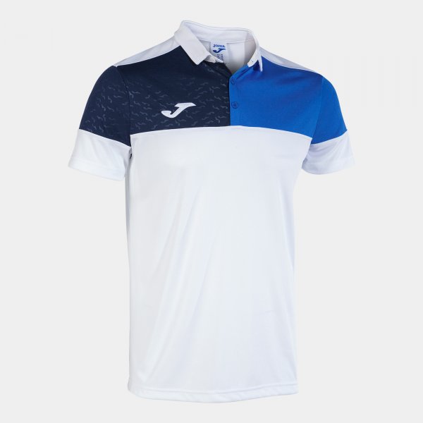 CREW V SHORT SLEEVE POLO WHITE ROYAL