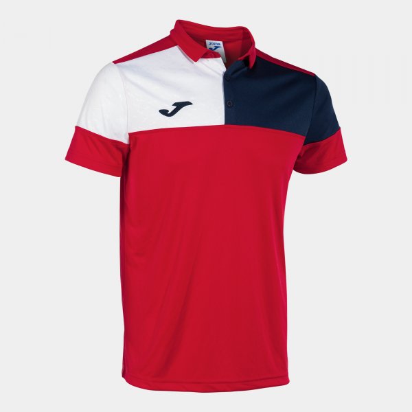 CREW V SHORT SLEEVE POLO RED NAVY