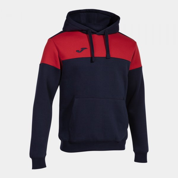 CREW V HOODIE NAVY RED