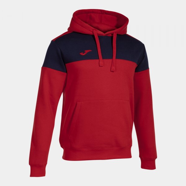 CREW V HOODIE RED NAVY