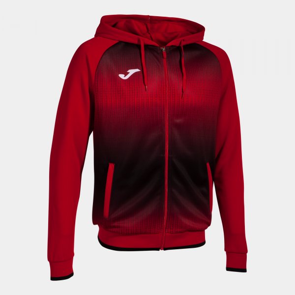 TIGER V ZIP-UP HOODIE RED BLACK