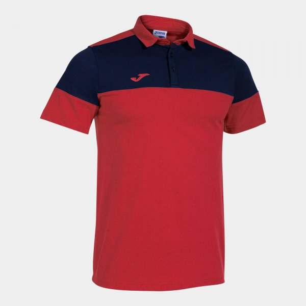 CREW V SHORT SLEEVE POLO RED NAVY