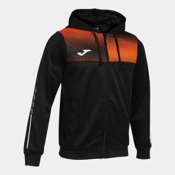 ECO SUPERNOVA ZIP-UP HOODIE BLACK ORANGE