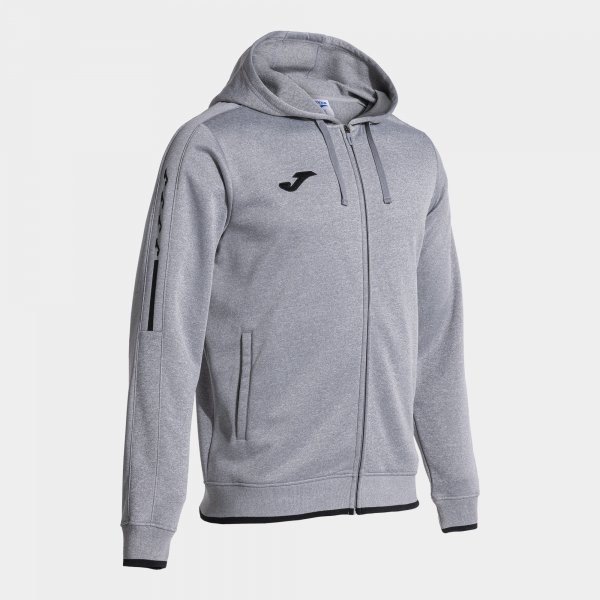 OLIMPIADA ZIP-UP HOODIE MELANGE GREY BLACK