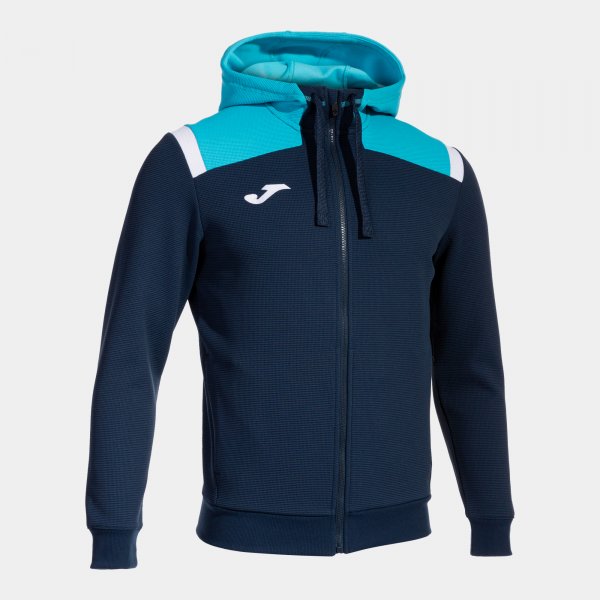 TOLEDO  ZIP-UP HOODIE NAVY FLUOR TURQUOISE