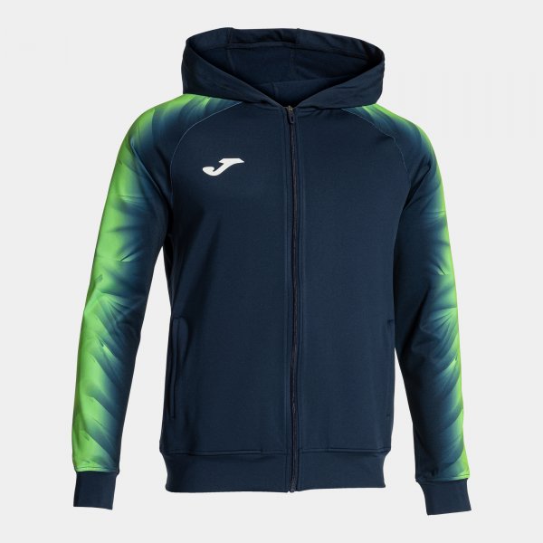 ELITE XI ZIP-UP HOODIE NAVY FLUOR GREEN