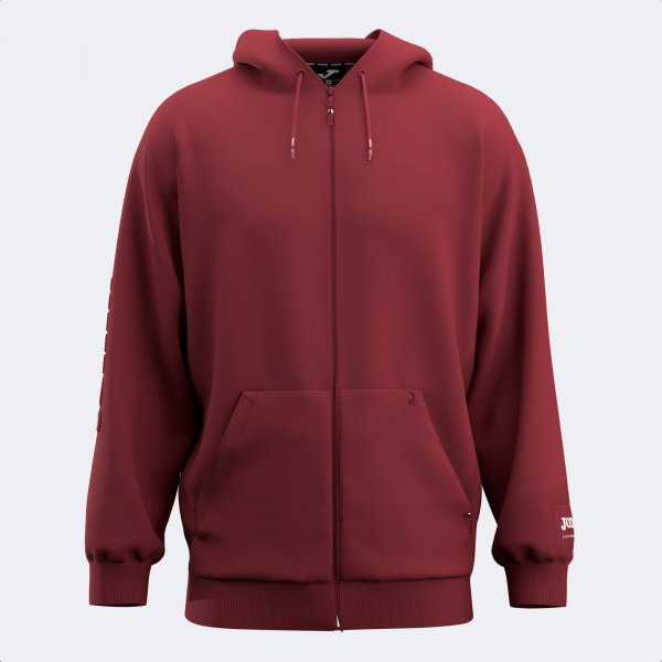 URBAN STREET ZIP-UP HOODIE DARK RED