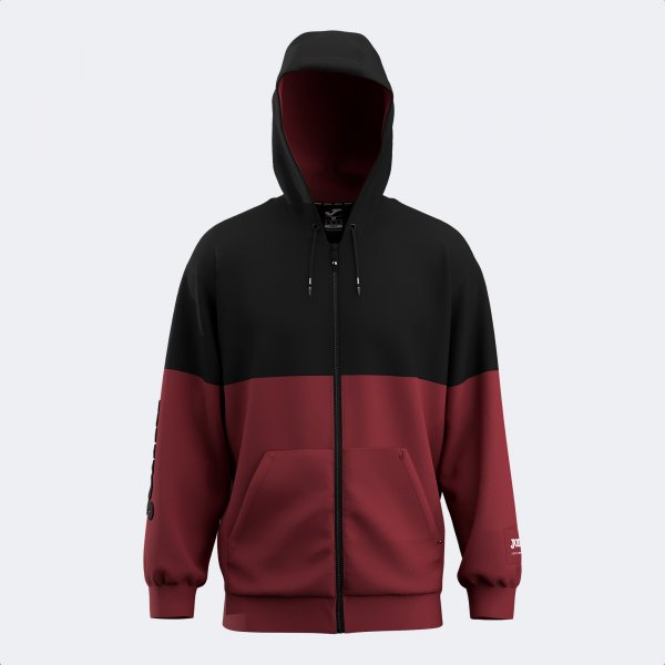 URBAN STREET ZIP-UP HOODIE DARK RED