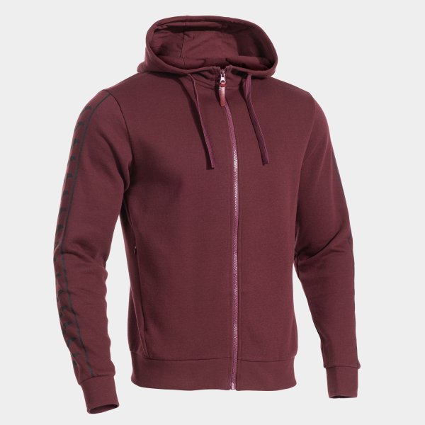 ICONO STREET ZIP-UP HOODIE BURGUNDY BLACK