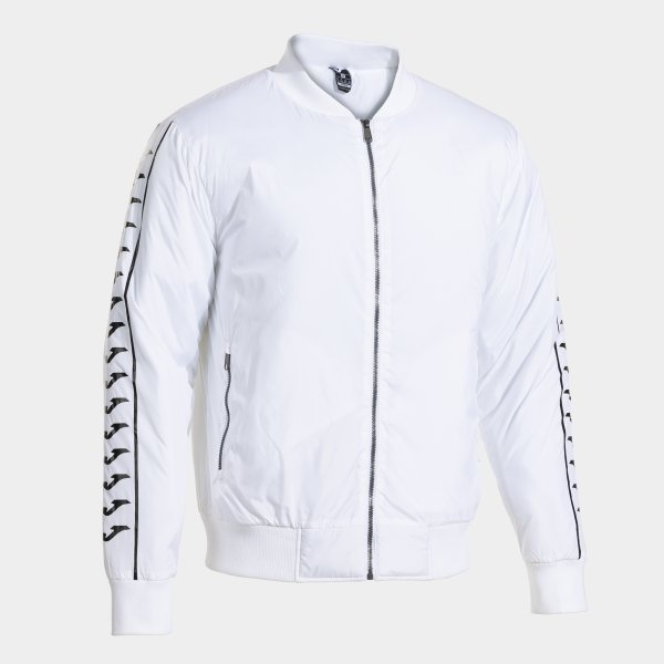 ICONO STREET BOMBER JACKET WHITE BLACK
