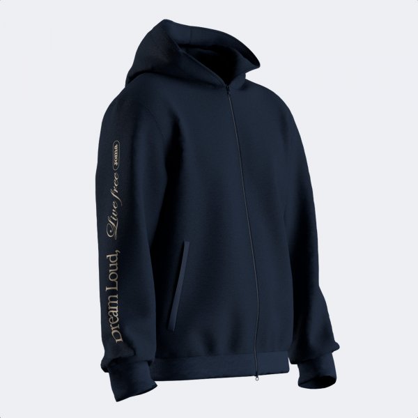 MIMETIC ZIP-UP HOODIE NAVY BLUE