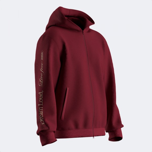 MIMETIC ZIP-UP HOODIE RED