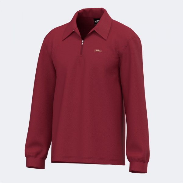 MIMETIC LONG SLEEVE POLO DARK RED