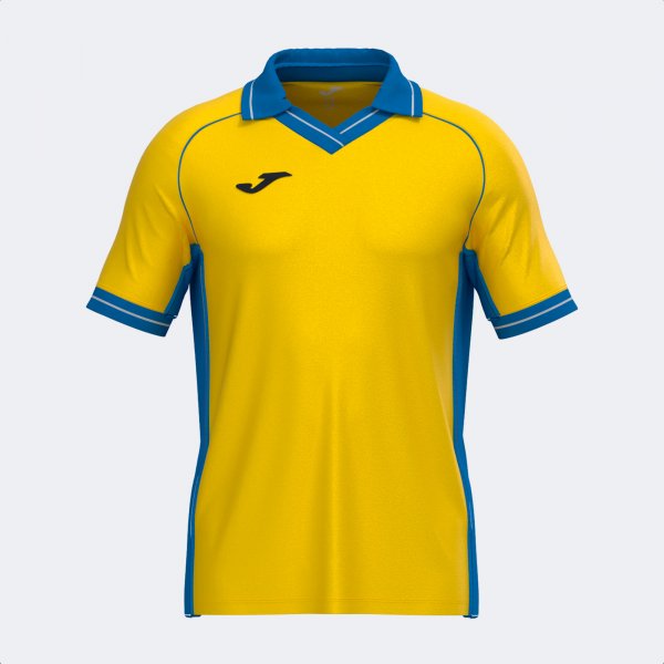 VINTAGE ECO RETRO SHORT SLEEVE T-SHIRT YELLOW ROYAL BLUE