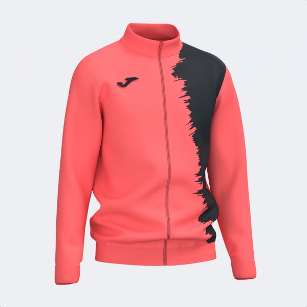 PICASHO FULL ZIP SWEATSHIRT FLUOR CORAL BLACK