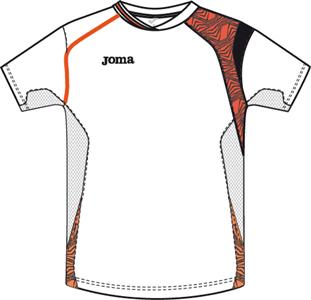 RUNNING MAN S/S WHITE-ORANGE T-SHIRT
