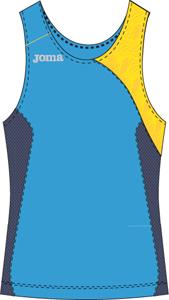 RUNNING MAN SLEEVELESS BLUE-YELLOW SHIRT