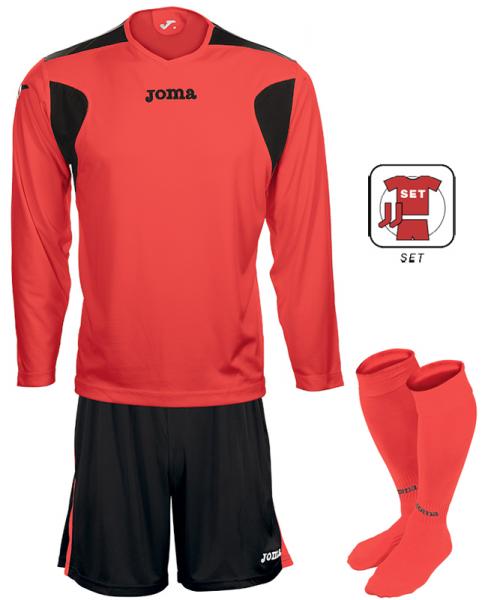 LIGA L/S FLURO SET CORAL-BLACK