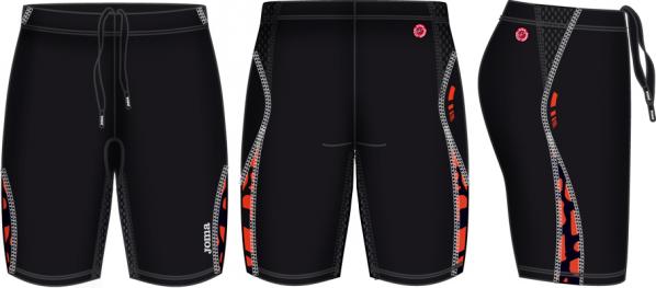 3:30 BLACK-ORANGE ELASTIC SHORT