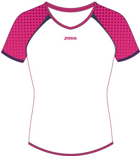RUNNING WOMAN S/S WHITE-FUCHSIA T-SHIRT 