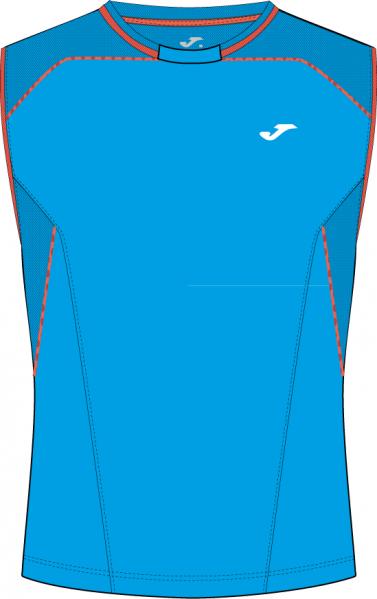 TRAIL SLEEVELESS T-SHIRT MAN BLUE-ORANGE