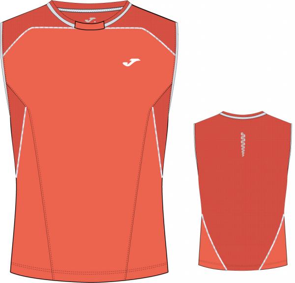 TRAIL SLEEVELESS T-SHIRT MAN ORANGE-WHITE