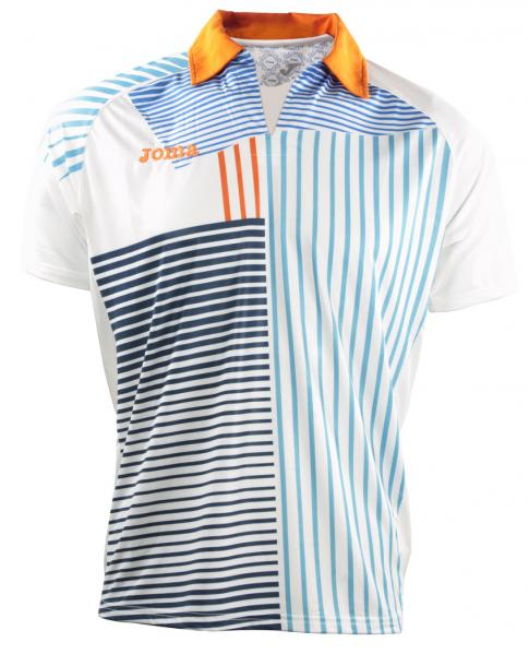POLO SHIRT S/S MASTER 1000 WHITE BLUE RED