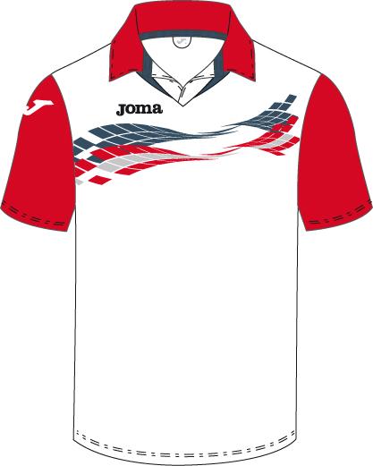TENNIS S/S WHITE-RED POLO 