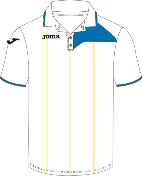 TENNIS S/S WHITE-BLUE POLO 