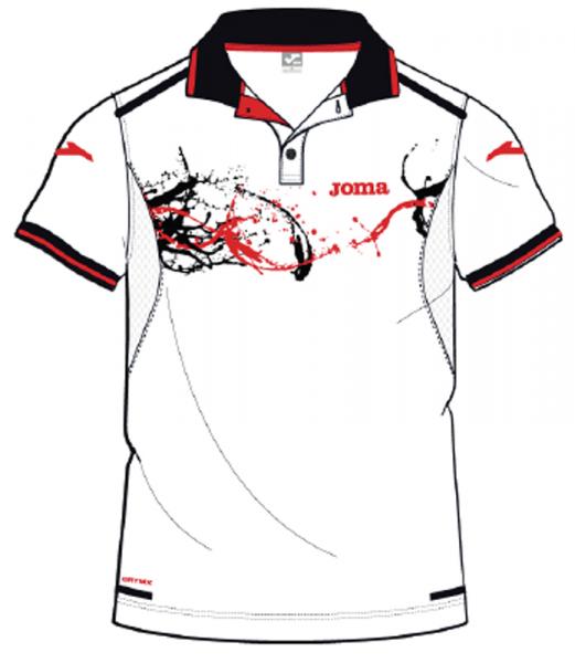 TENNIS WHITE-RED-BLACK S/S POLO