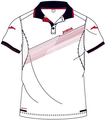 TENNIS MAN WHITE-RED S/S POLO