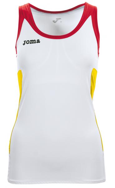 OPEN SLEEVELESS WOMAN SHIRT WHITE-RED-YELLOW