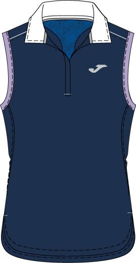 TENNIS WOMAN NAVY SLEEVELESS POLO