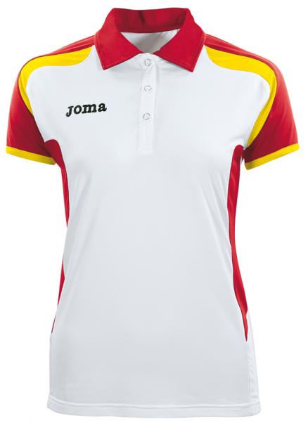 OPEN S/S WOMAN POLO SHIRT  WHITE-RED-YELLOW
