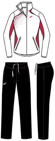 TORNEO BLACK-WHITE-CORAL TRACKSUIT