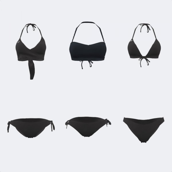 SANTA MÓNICA II BIKINI TOP + SWIMMING BOTTOMS BLACK