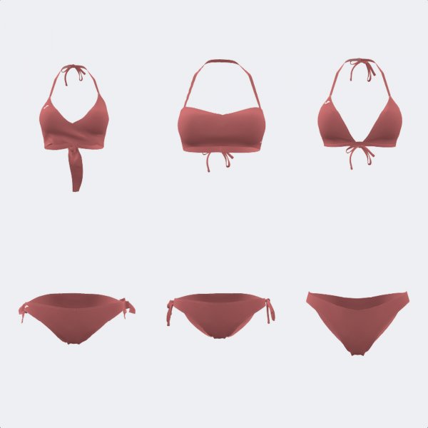 SANTA MÓNICA II BIKINI TOP + SWIMMING BOTTOMS BURGUNDY