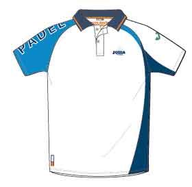 POLO SHIRT S/S PLAY PADEL WHITE ROYAL NAVY