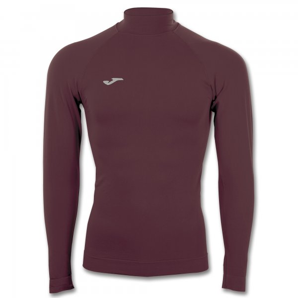 T-SHIRT BRAMA CLASSIC BURGUNDY WITH NECK L/S