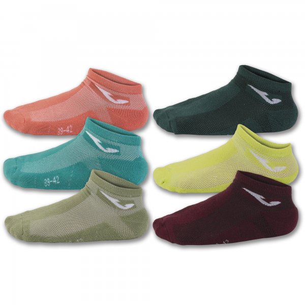 INV SOCKS 2CORAL-GRE-BROW-LIME-OLI-BLU -PACK 12-  