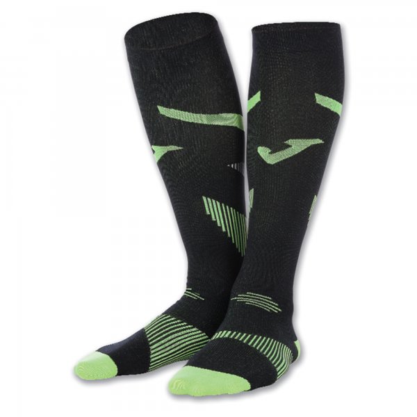 COMPRESSION SOCK (LONG) BLACK-FLUOR