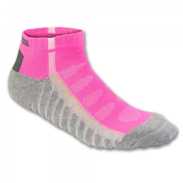 ANKLE SOCKS FUCHSIA-GREY STRIPED