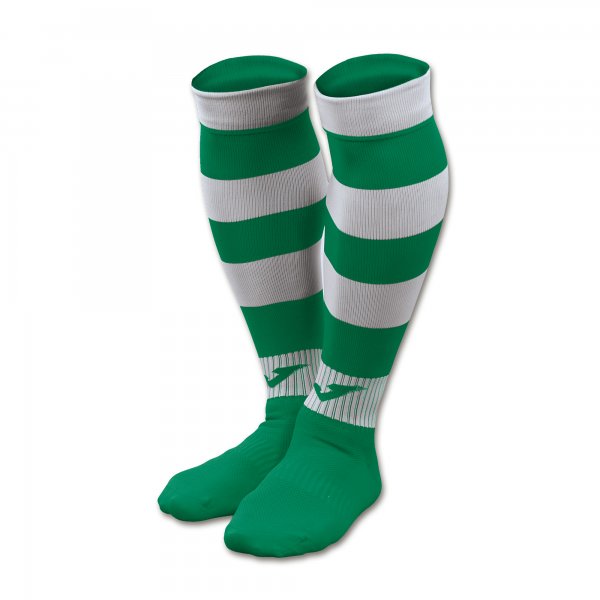 FOOTBALL SOCKS ZEBRA II GREEN-WHITE -PACK 4-