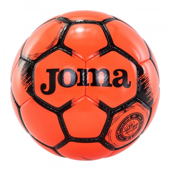 EGEO SOCCER BALL FLUOR CORAL-BLACK SIZE 4