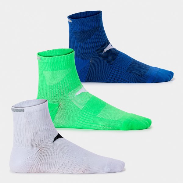RUNNING NIGHT SOCKS WHITE BLUE LIME