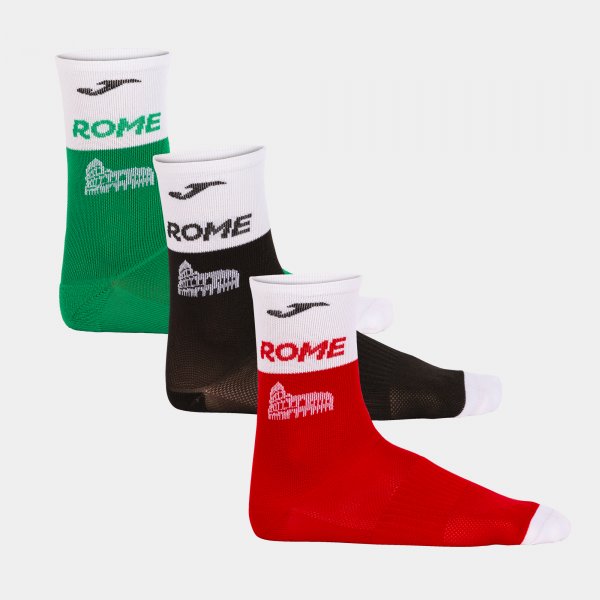 ROMA SOCKS BLACK GREEN RED